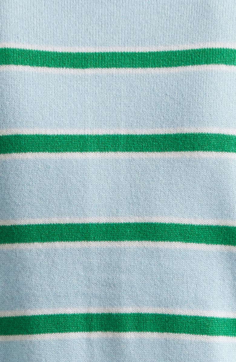 Alice + Olivia Dollie Stripe Crop Cashmere Blend Cardigan, Alternate, color, Glamour Stripe Carolina Blue