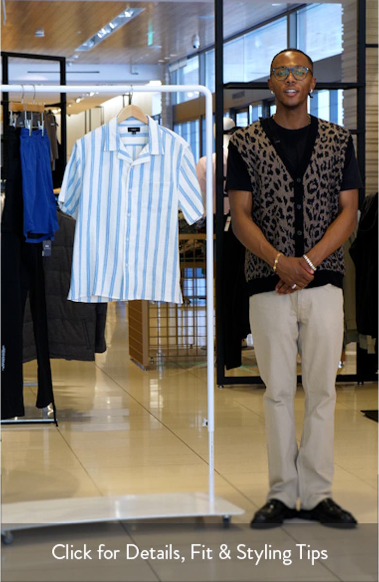 Cabana Stripe Stretch Cotton Camp Shirt, sales video thumbnail