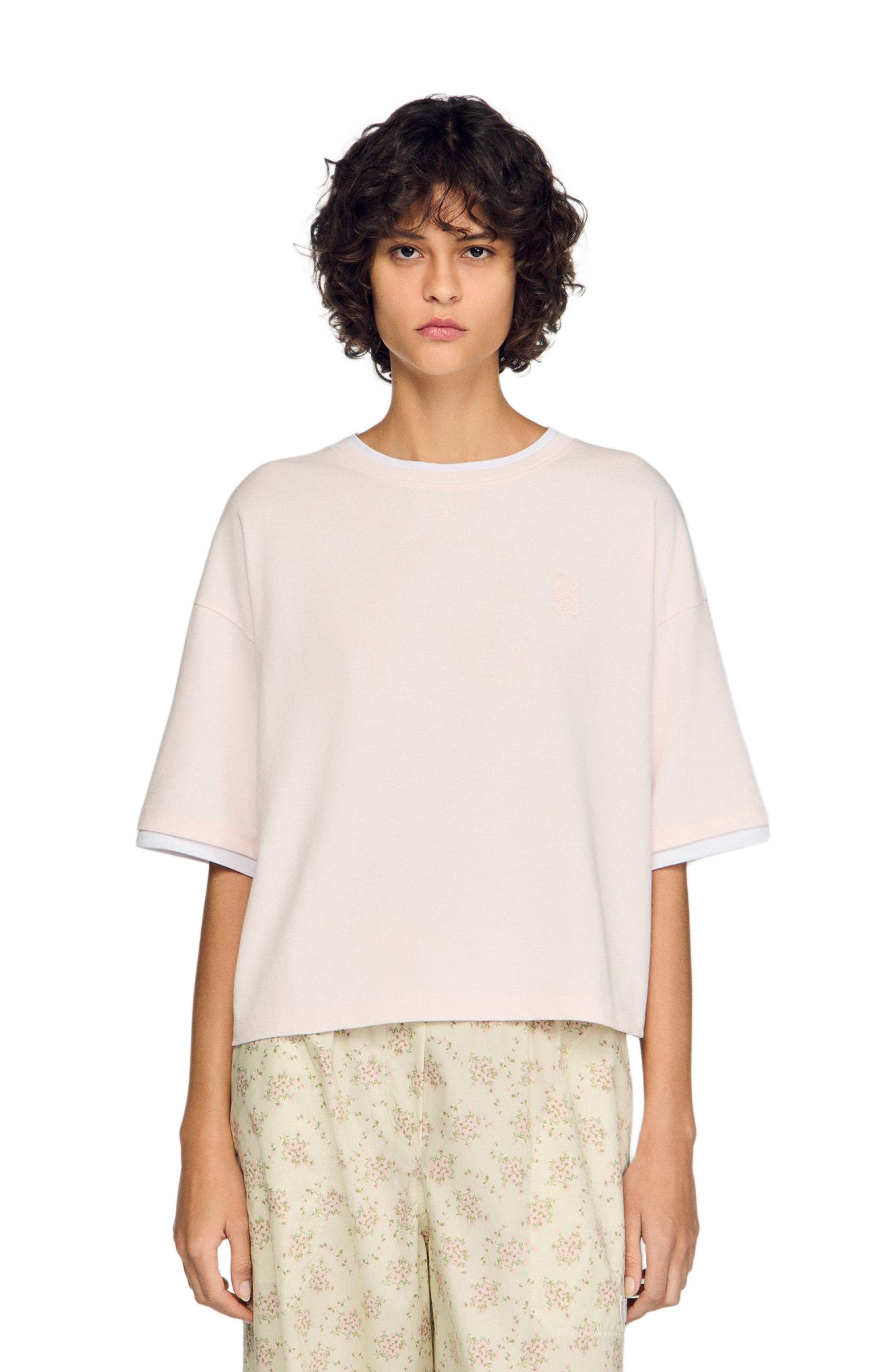 T-shirt with contrasting trim - image 3