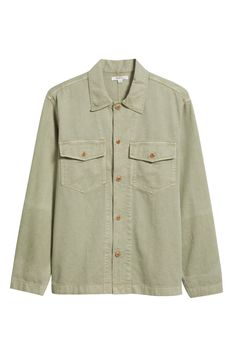 Madewell Cotton Twill Shirt Jacket, Main, color, Earthen Sage