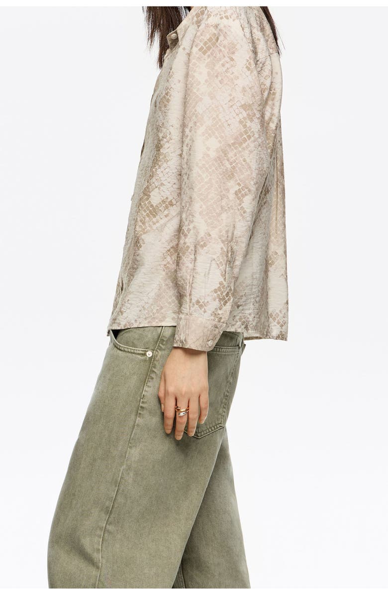Bimba y Lola Snake Boxy Shirt, Alternate, color, Snake Taupe