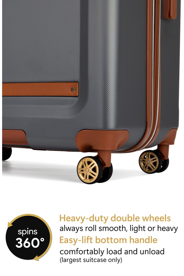 Vintage 3 Piece Expandable Spinner Luggage Set, Alternate, color, Gray