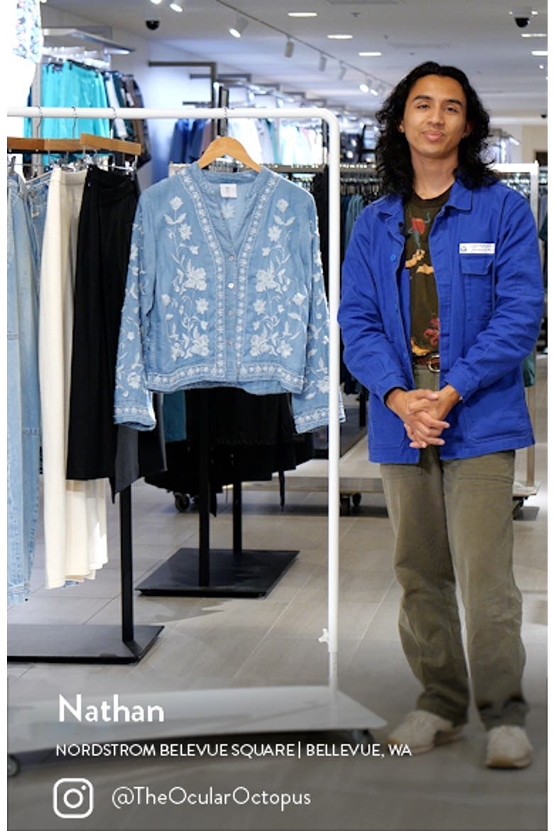 Madison Floral Embroidered Chambray Button-Up Shirt video