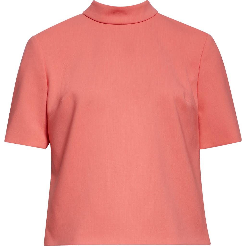 Carolina Herrera Mockneck Stretch-wool Top In Sunset