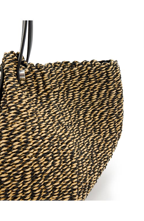 Allsaints Womens Black/natural Allington Straw Tote Bag In Black/natural