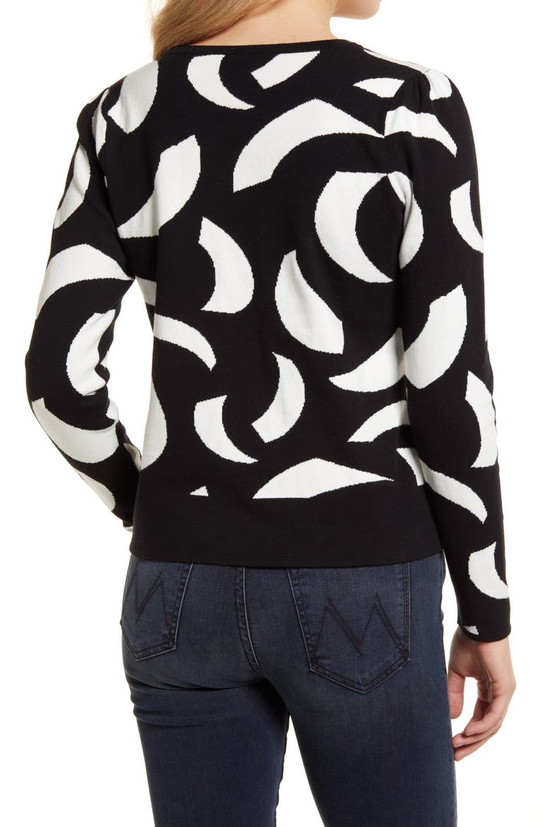 Swirl Jacquard Pullover Sweater, Alternate, color, RICH BLACK