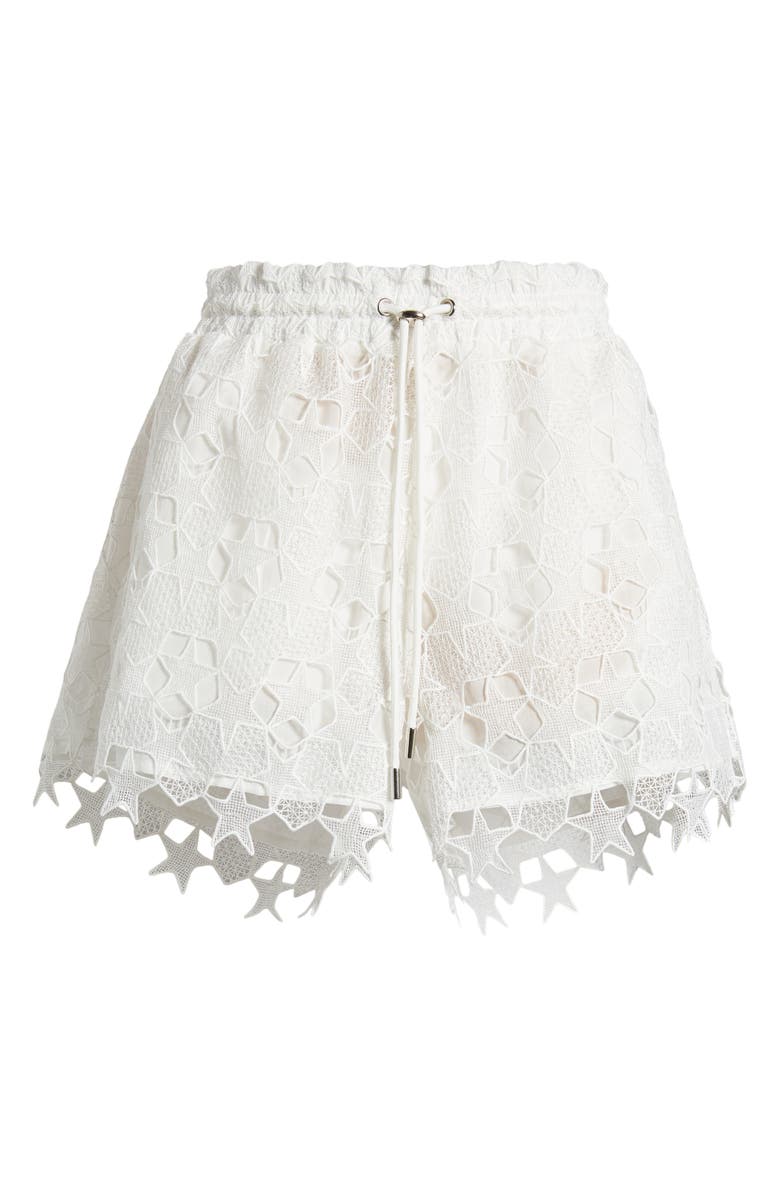 7 For All Mankind Lace Drawstring Waist Shorts, Alternate, color, Antique White