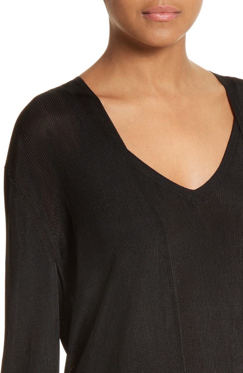 Lafayette 148 New York Ribbed Open Cardigan, Alternate, color, 