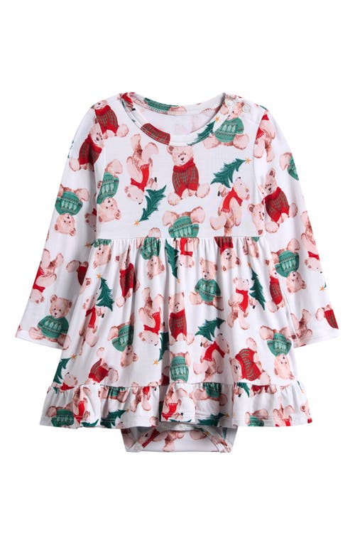 Posh Peanut Ruffle Long Sleeve Skirted Bodysuit In White