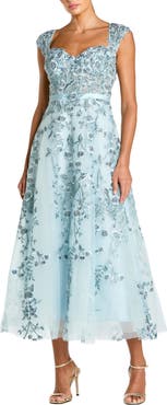 Mac Duggal Floral Embroidered Sweetheart Neckline Dress