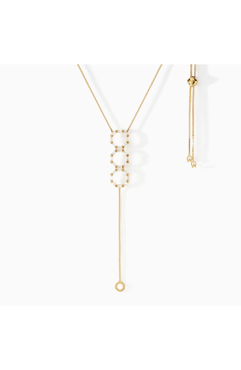Ora Ana The Stella Lariat Necklace, Main, color, Gold/White Cz