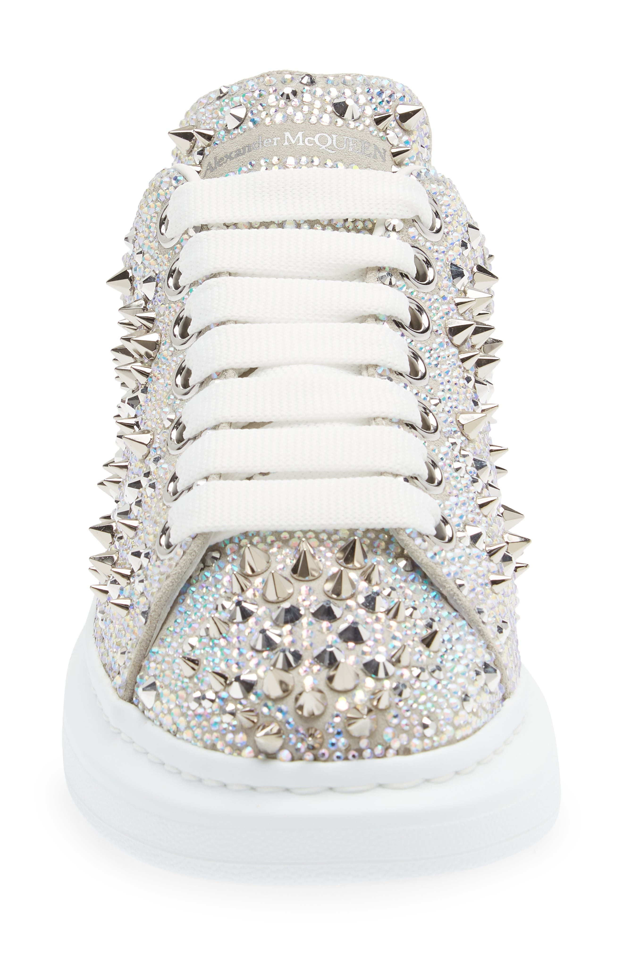 McQueen Oversized Crystal & Stud Embellished Platform Sneaker, Alternate, color, 
