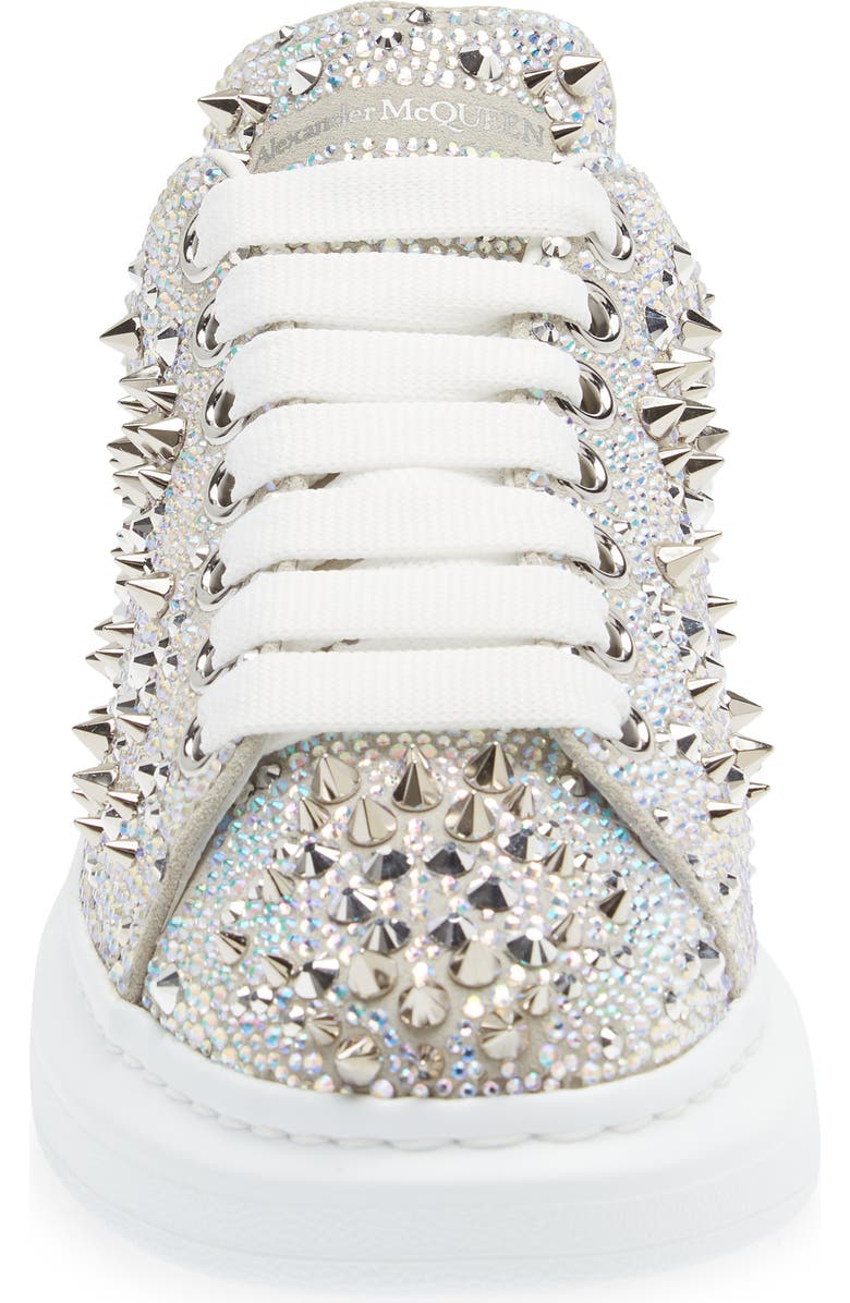 McQueen Oversized Crystal & Stud Embellished Platform Sneaker, Alternate, color,