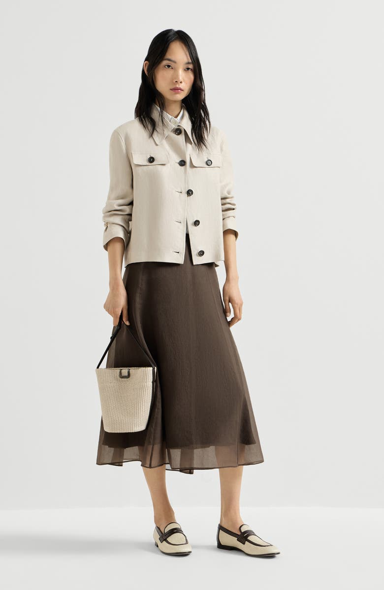 Brunello Cucinelli Circle skirt, Alternate, color, Cocoa