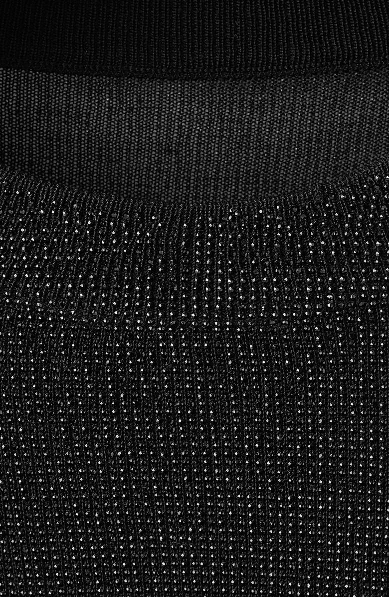 MANGO x Kaia Gerber Crystal Embellished Long Sleeve Crop Top, Alternate, color,