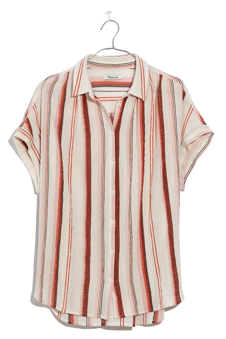 Central Stripe Shirt, Main, color, RUSTED CLAY