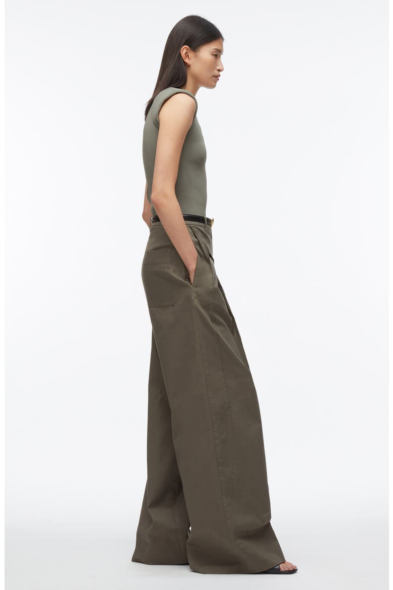 Double Pleated Wide Leg Trousers, Alternate, color, ARMY