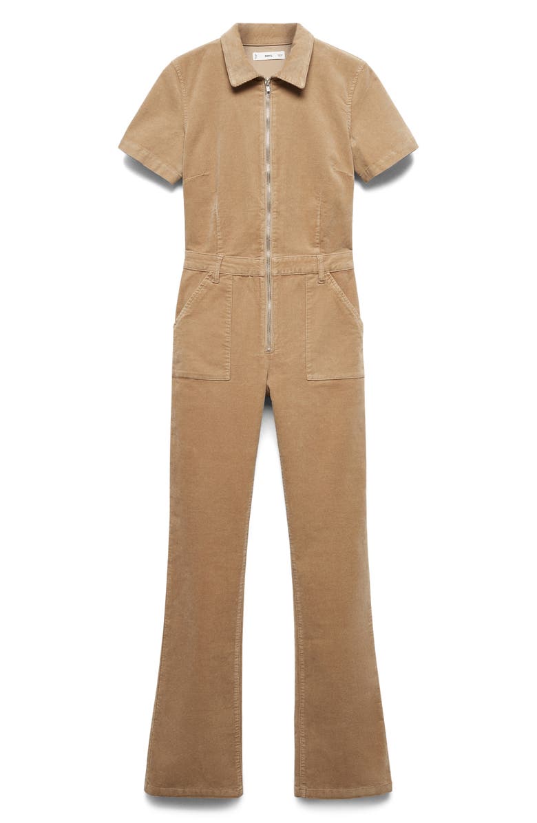 MANGO Stretch Corduroy Zip Jumpsuit, Alternate, color,