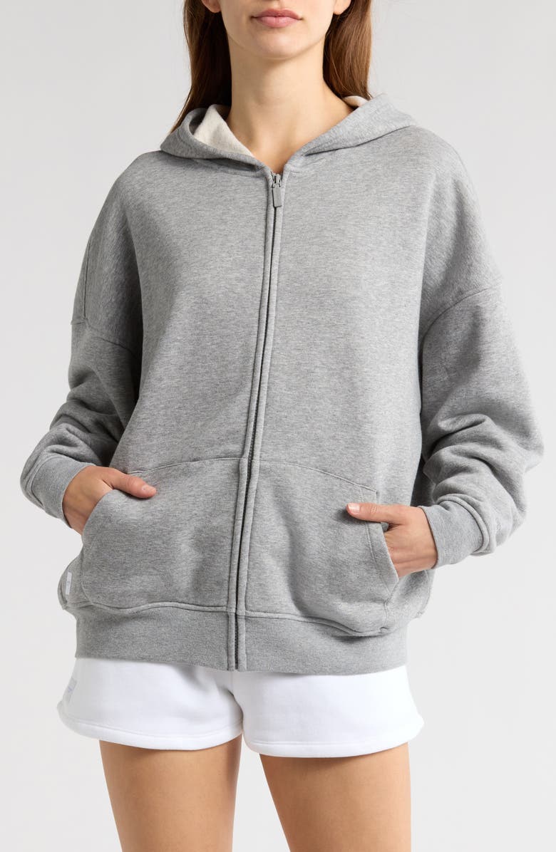 Florence by Mills Cozy Crush Oversize Zip Hoodie, Alternate, color, Heather Grey