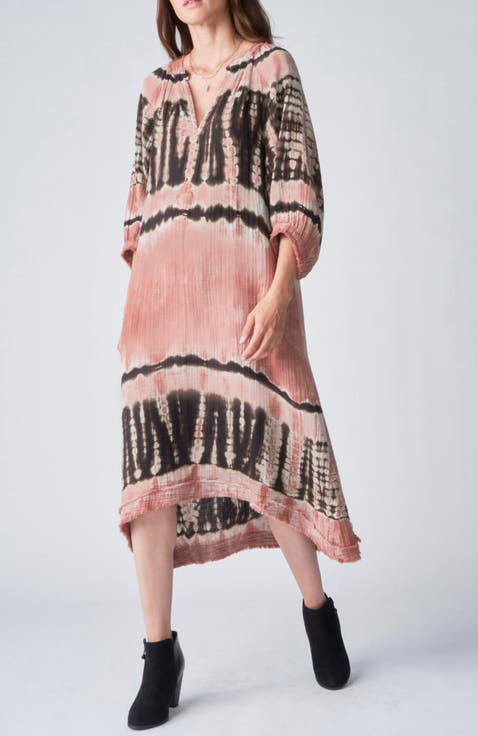 Tie Dye Gauze Dress with Pockets