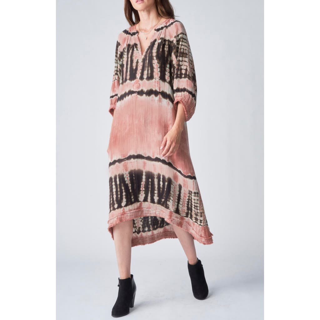 Ocean + Main Ocean+main Tie Dye Gauze Dress With Pockets In Neutral