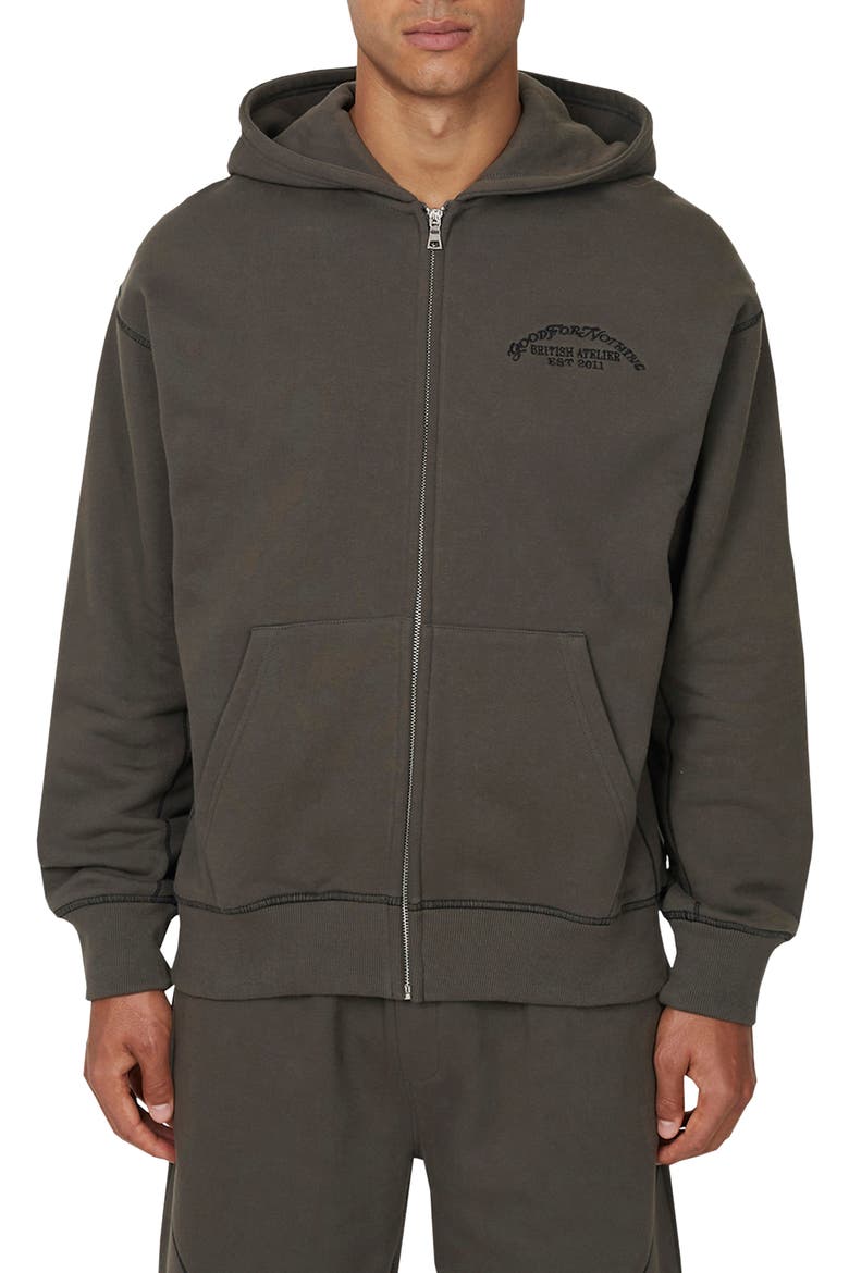 Coverlock Vintage Zip Hoodie, Main, color, Gunmetal