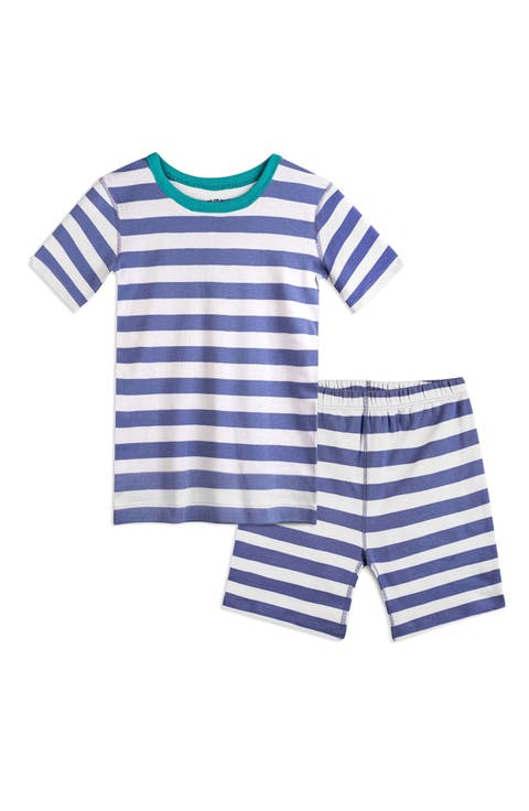 100% Organic Cotton Stripe Shortie Snug Fit Kids Pajamas