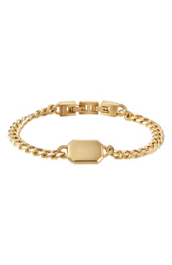 Van Heusen Tag Cuban Chain Bracelet