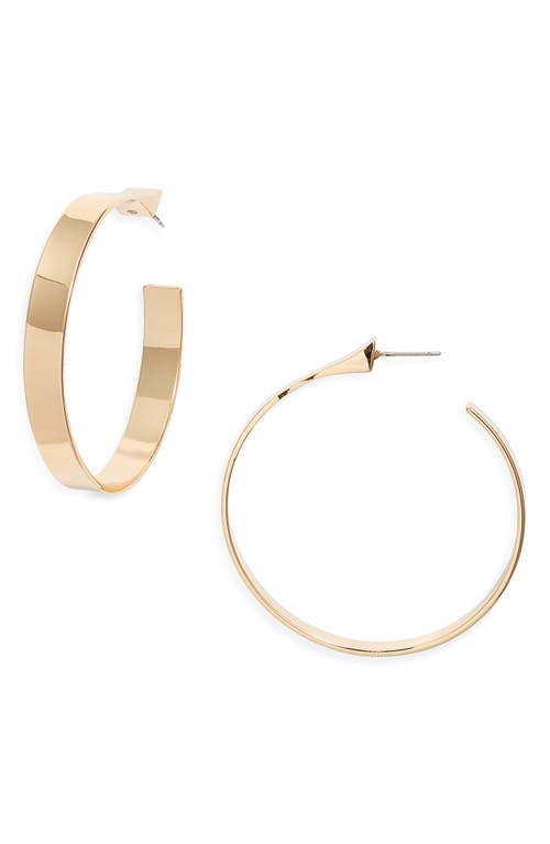 Open Edit Tapered Hoop Earrings In Gold