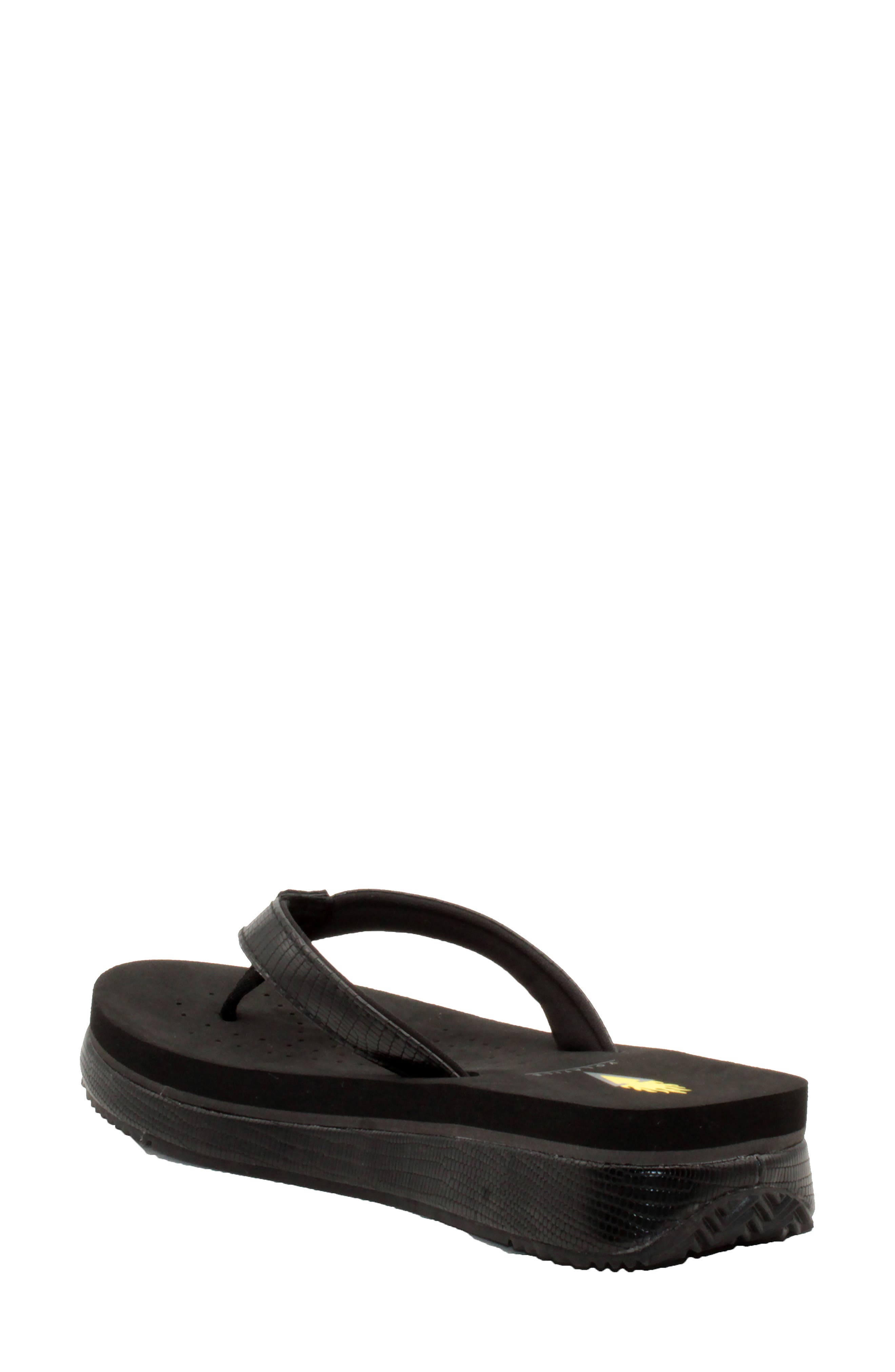 Untamed Flip Flop, Alternate, color, BLACK FAUX LEATHER