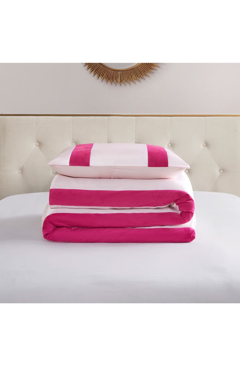 Juicy Couture Velvet Stripe Satin Comforter Set, Alternate, color,