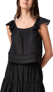 PAIGE Oaks Pintuck Ruffle Top