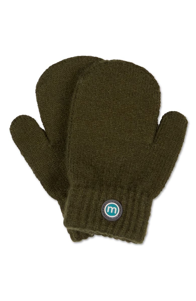 MKA-200 Kids Cozy Rayon-Blend Basic Ribbed Knit Mittens, Alternate, color, Army Green