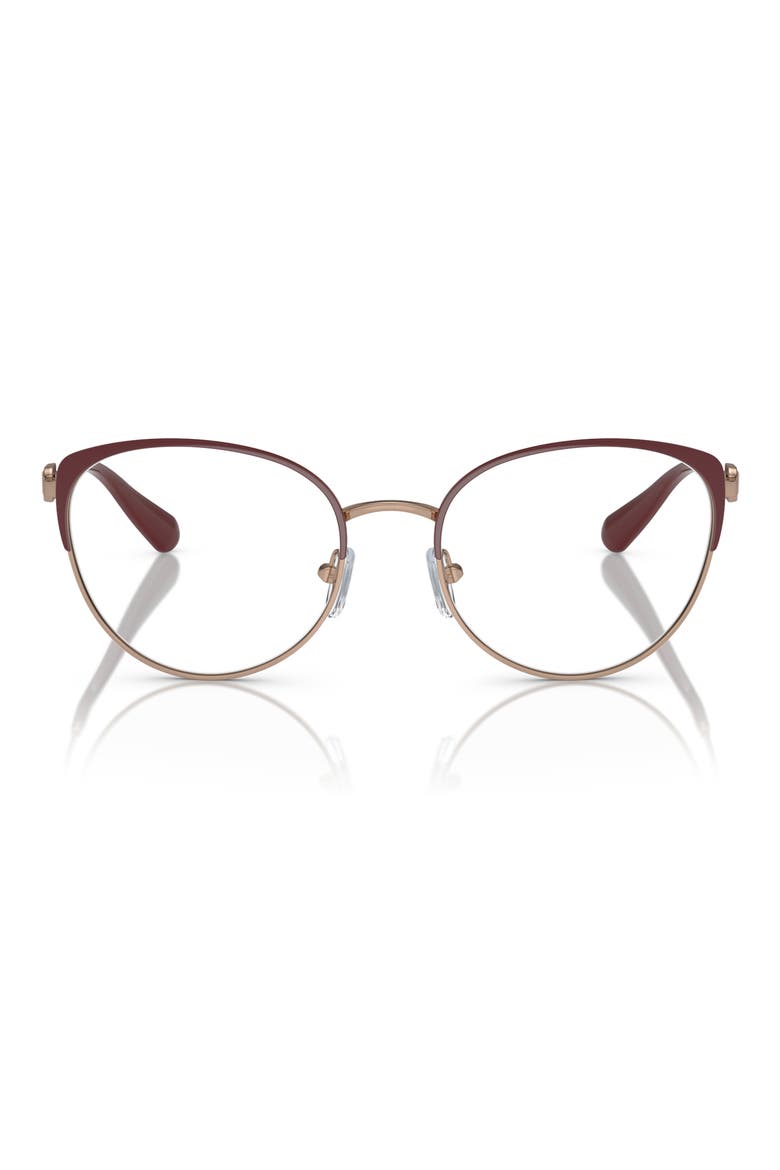 53mm Cat Eye Optical Glasses, Main, color, ROSE GOLD/ BORDEAUX/ DEMO LENS