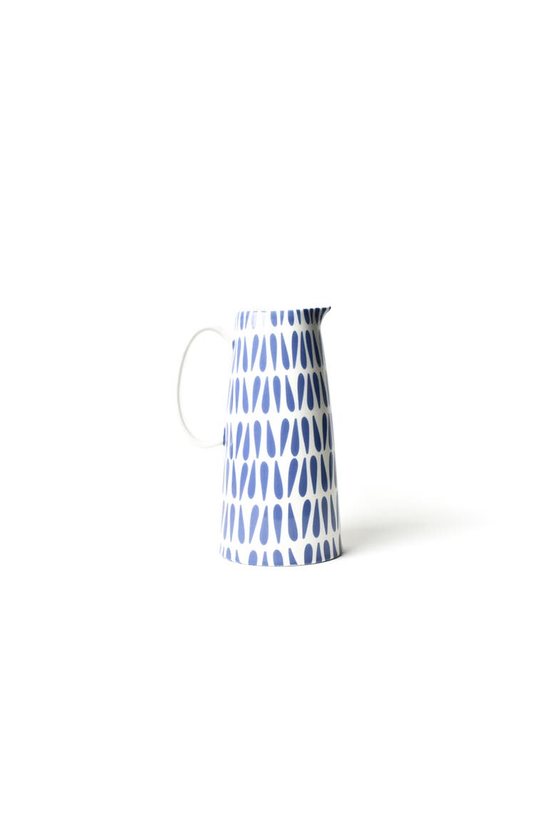 Iris Blue Drop Pedestal Pitcher, Main, color, Blue