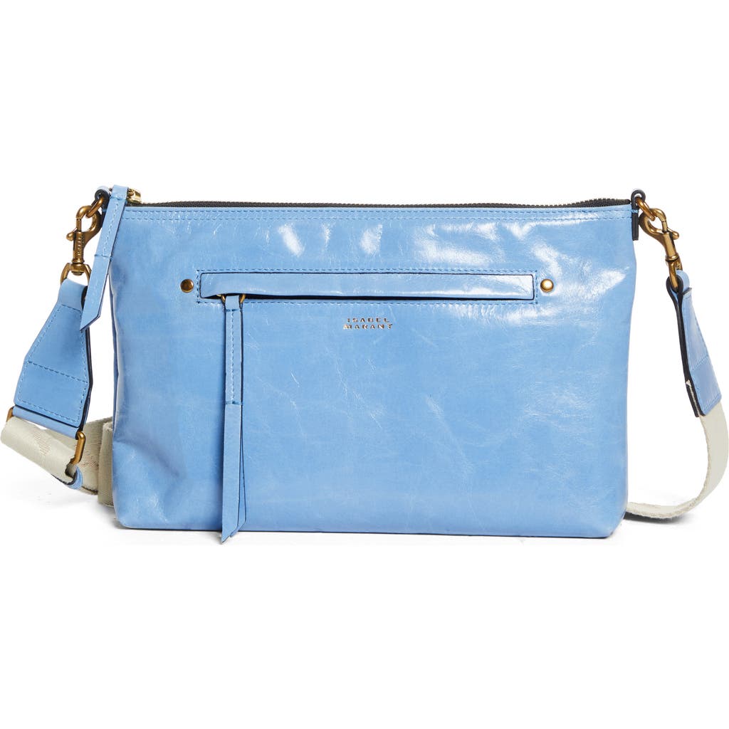 Isabel Marant Nessah Wardy Leather Crossbody Bag In Blue