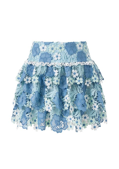 Jade Frill Embroidered Mini Skirt (Toddler, Little Kid & Big Kid)