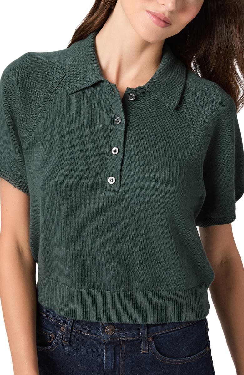 PAIGE Birch Crop Polo, Alternate, color, Dark Spruce