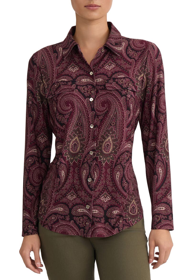 Paisley Button-Up Shirt, Main, color, CLASSIC WINE MULTI
