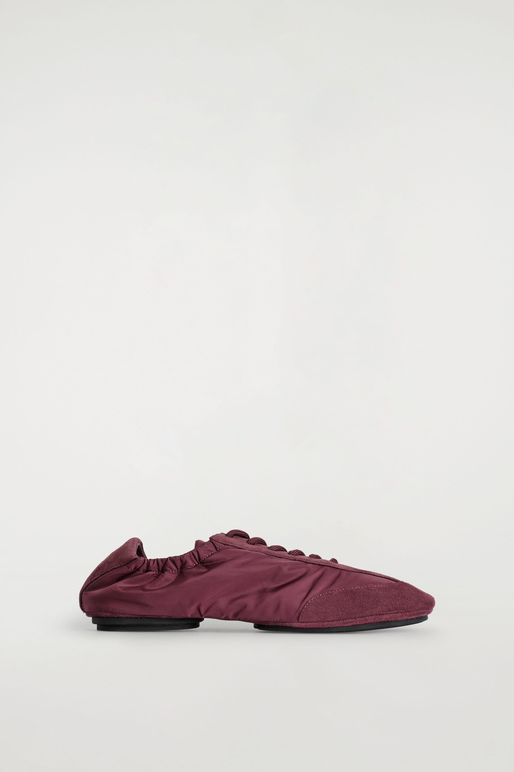 COS Suede-Nylon Ballet Sneakers, Main, color, Bordeaux