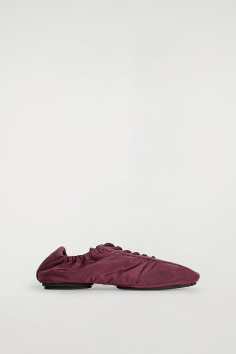 Suede-Nylon Ballet Sneakers