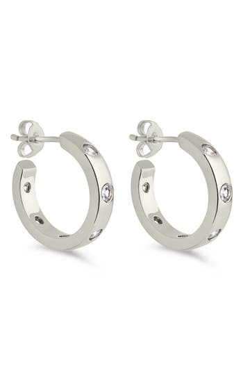 Sterling Forever Molly Cubic Zirconia Hoop Earrings