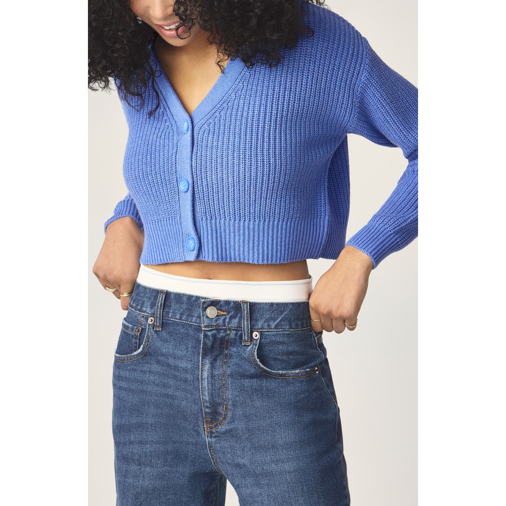 Florence By Mills Bright Side Crop Cardigan In Blue