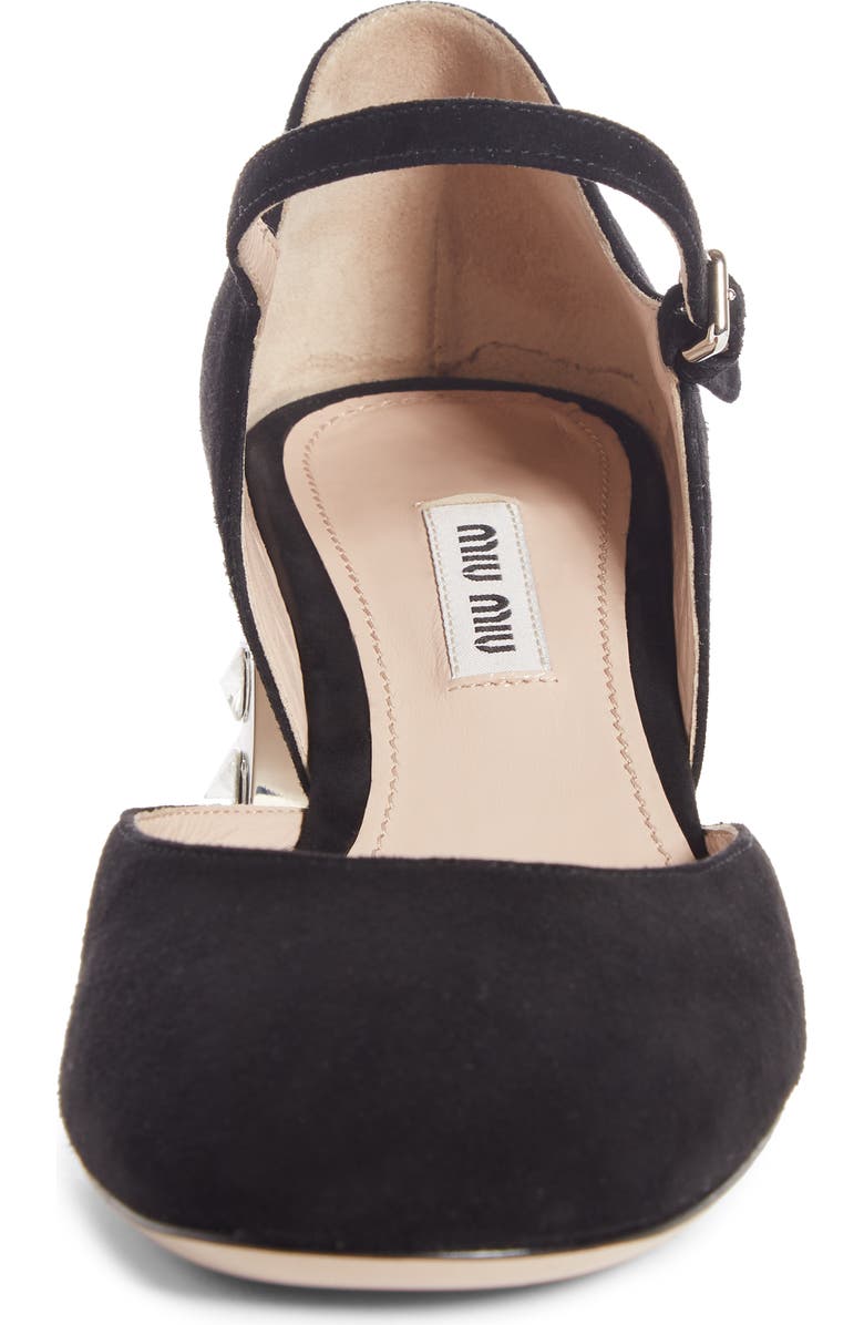 Miu Miu Embellished Block Heel Mary Jane Pump, Alternate, color,