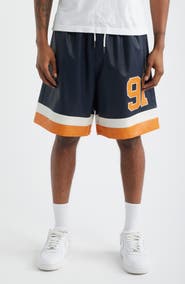 CRIMINAL DAMAGE Stadium Perforated Faux Leather Shorts
