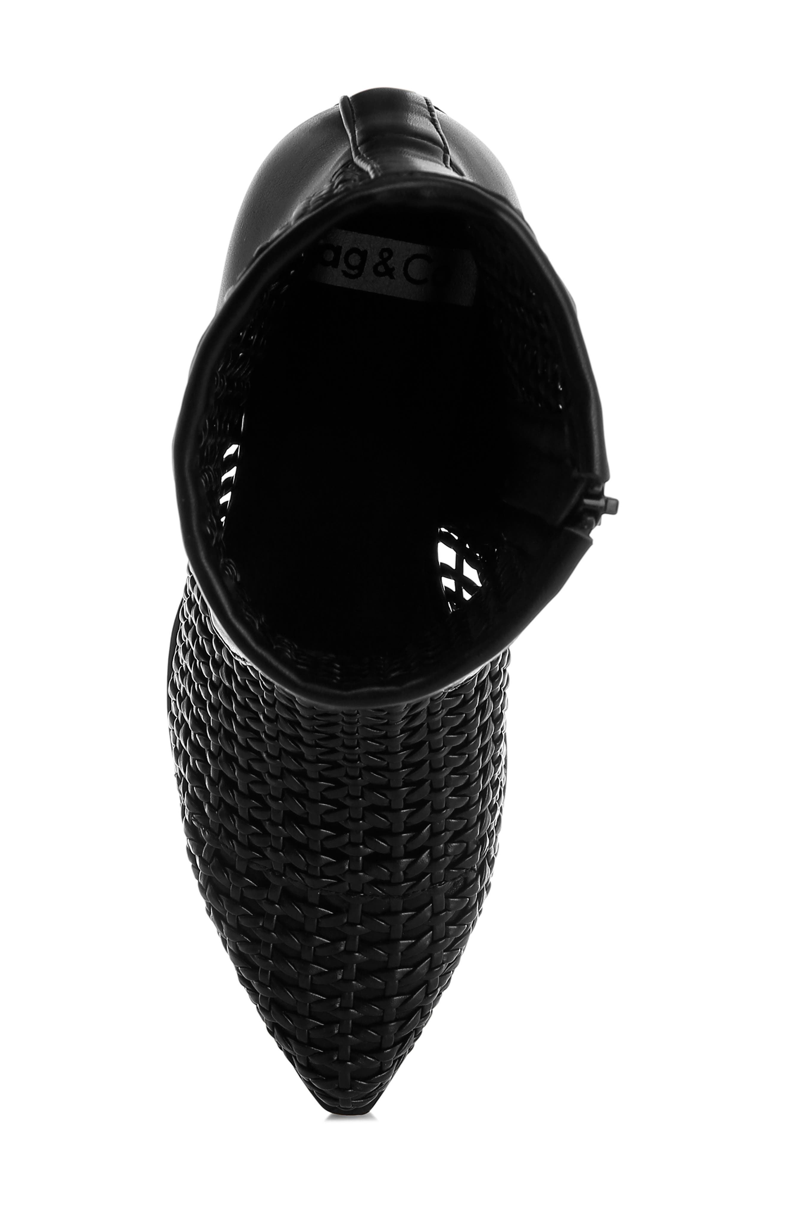 Rag & Co Artisole Woven Block Heel Boot, Alternate, color, Black