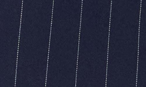 Blu Pepper Pinstripe Fitted Button-up Tank In Navy