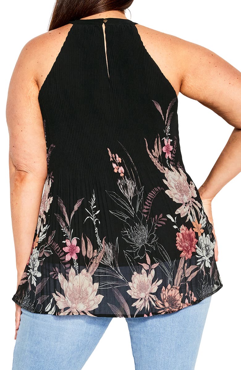 City Chic Tiffany Floral Print Sleeveless Top, Alternate, color, 