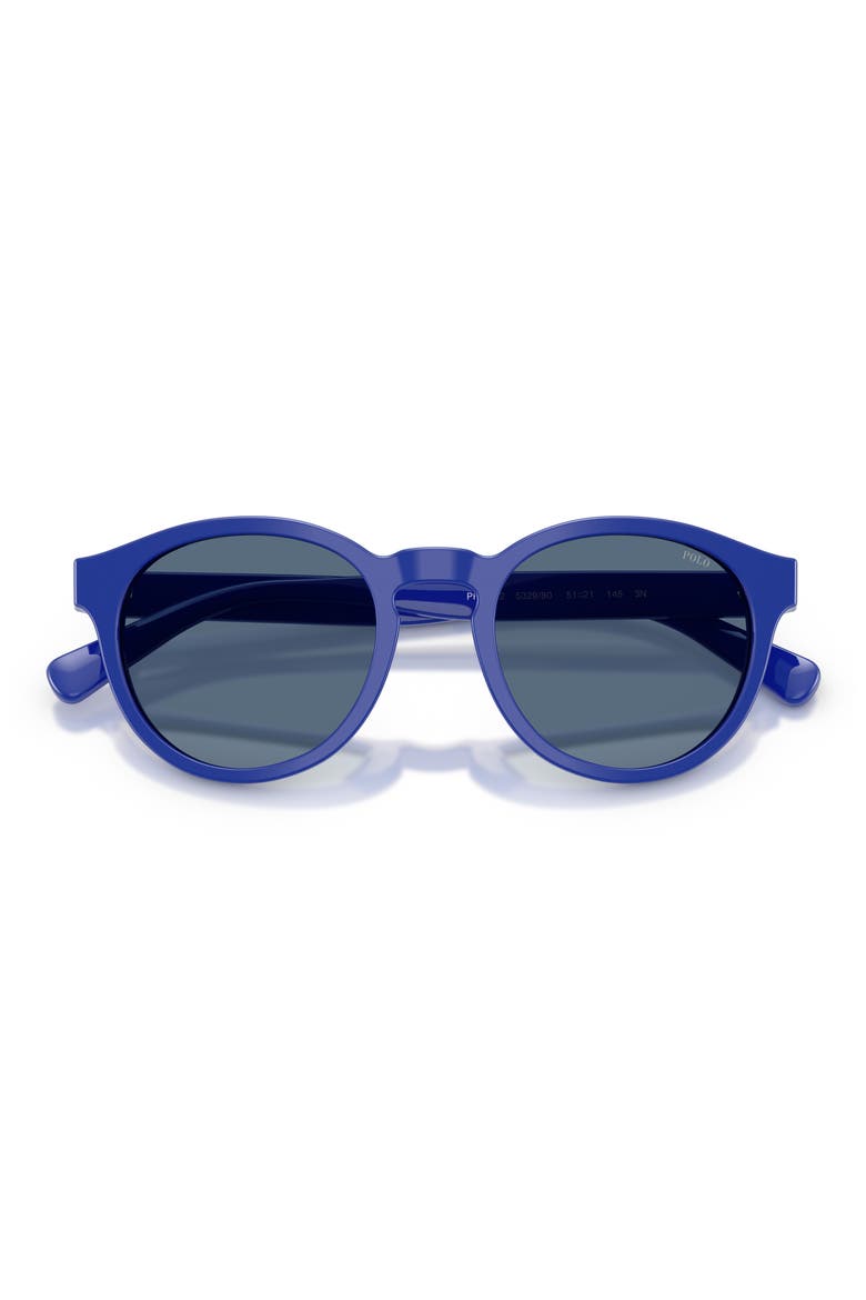 51mm Round Sunglasses, Alternate, color, SHINY ROYAL BLUE / BLUE