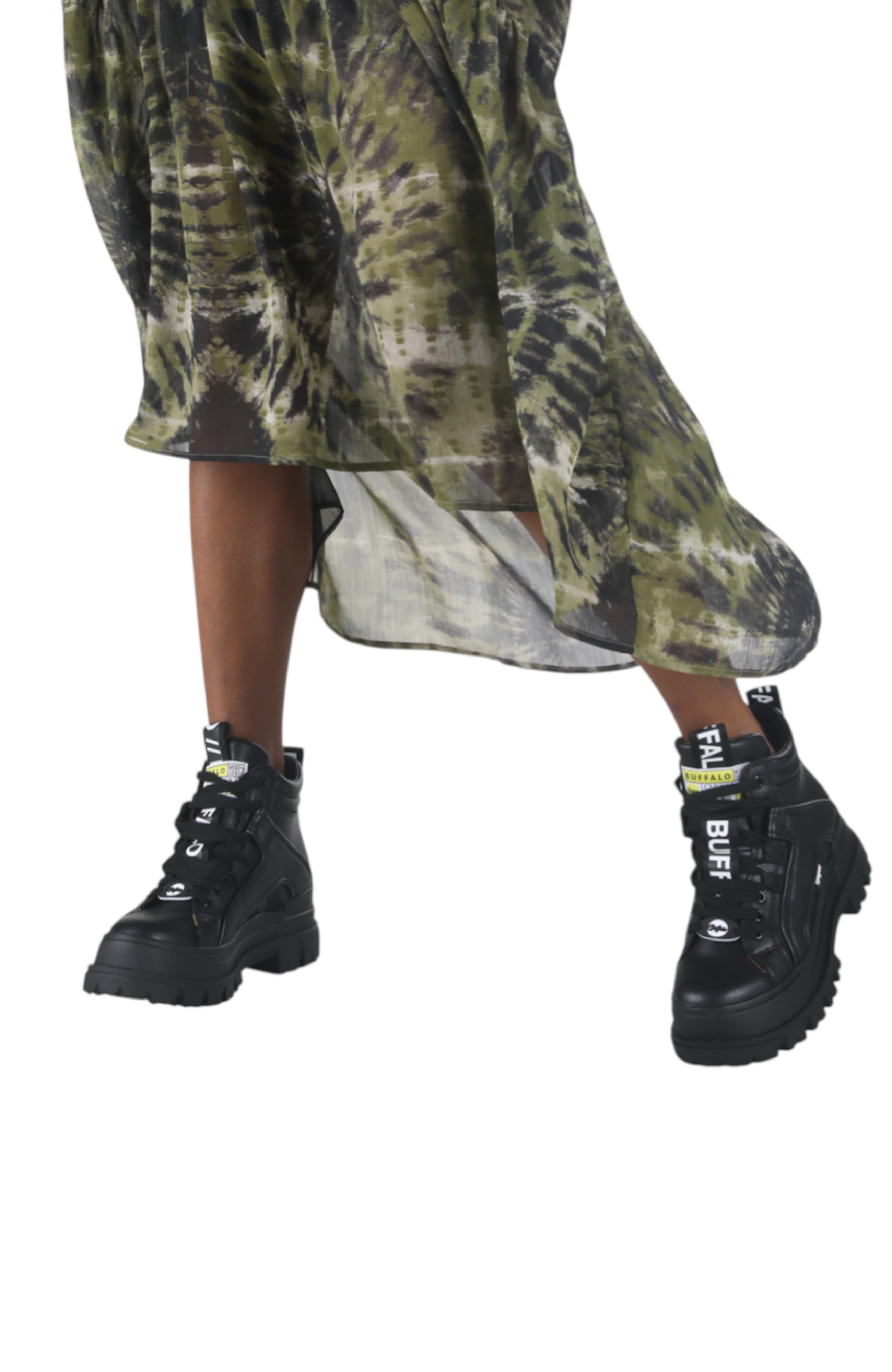 Buffalo Boots Aspha Nc Mid Flat Bootie, Alternate, color, Black